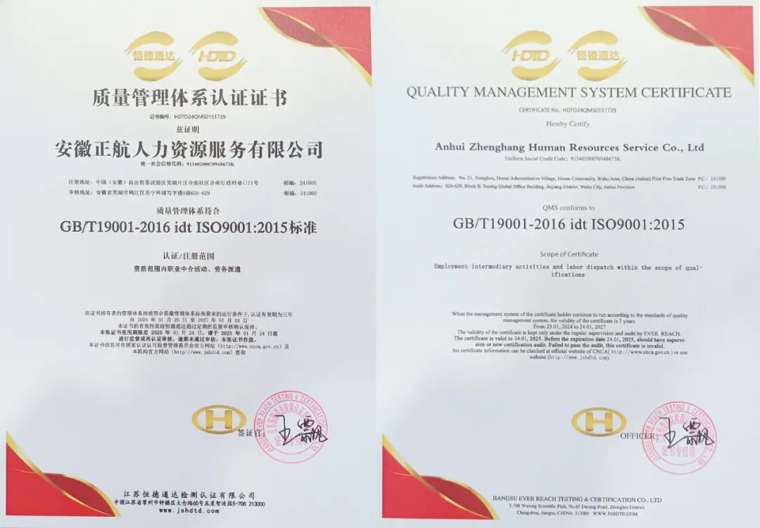 祝贺我司通过三体系认证审核并获得证书